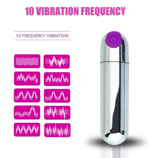 10 Speed Rechargeable Silver Bullet Vibrator