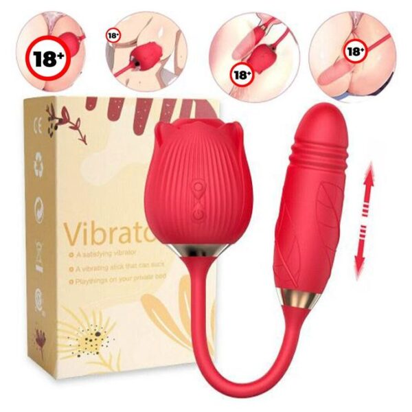 2in1 Rose Sucker and Thruster Vibrator