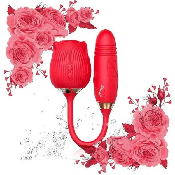 2in1 Rose Sucker and Thruster Vibrator