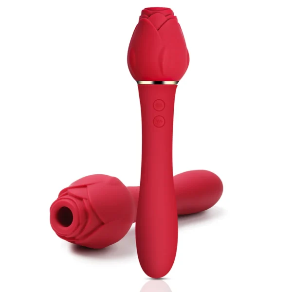 Rose Wand Massager with Clit Sucker