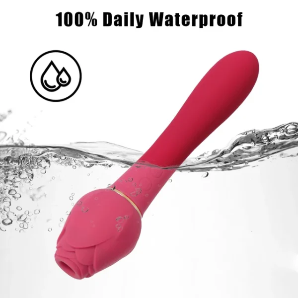 Rose Wand Massager with Clit Sucker