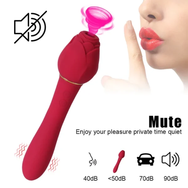 Rose Wand Massager with Clit Sucker