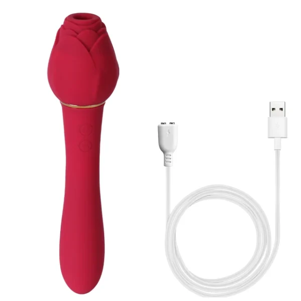 Rose Wand Massager with Clit Sucker