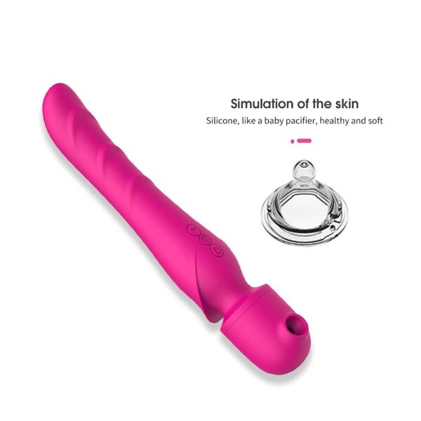 Wand Massager with a G Spot Vibrator & a clit Stimulatior Sucker