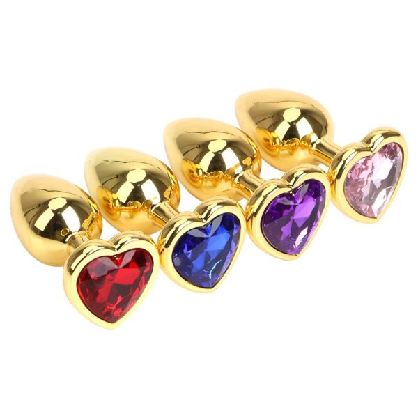 Anal Plug with Heart-Shaped Rhinestone