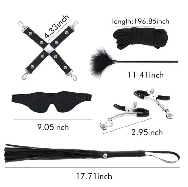 Bondage Kit, 10 Piece Set Black