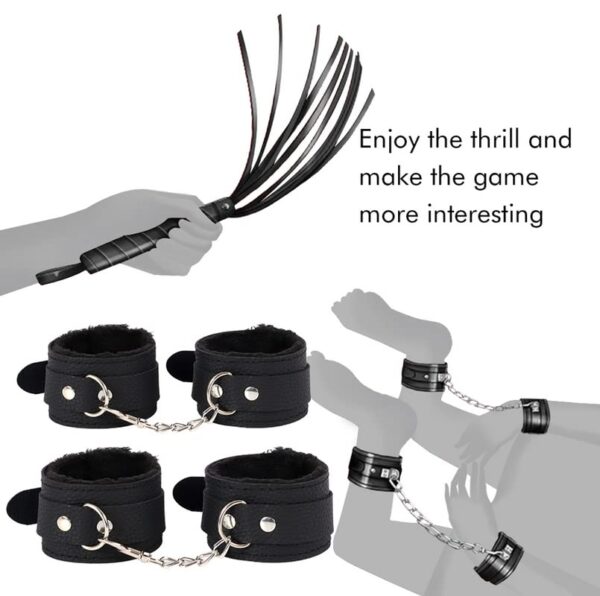 Bondage Kit, 10 Piece Set Black