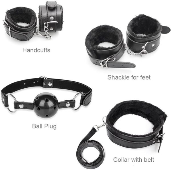 Bondage Kit, 10 Piece Set Black