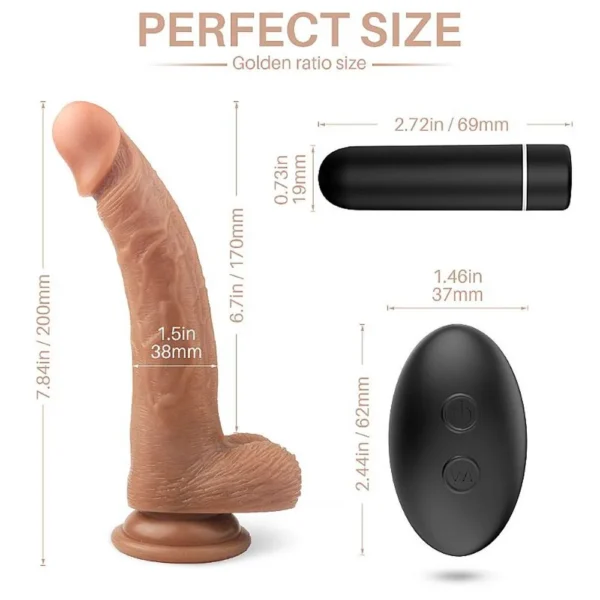 S-Hande Croods Realistic Dildo With Sucteion Cup & Bullet