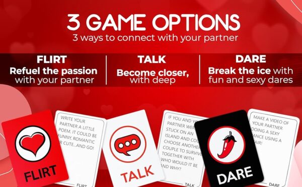 3-in-1:Talk, Flirt, Dare. Reignite and Deepen Relationship with Your Partner.