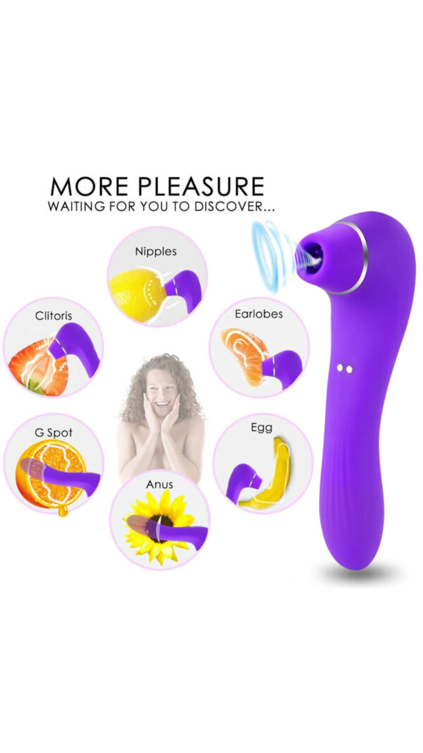 2 in 1 Soft Silicone Powerful clitoral Sucking Vibrator